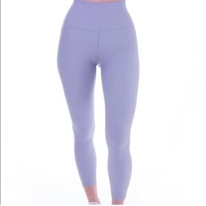 P'tula Desa'Ree Yoga Pants Leggings Solid Lavender Purple High Waist: Small